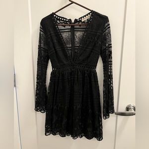 Sisters of the Tribe black lace dress with star detail size Small